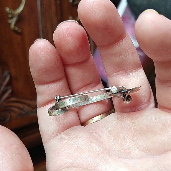 Wonderful beau sterling silver 925 dog brooch pin etch outline vintage - Picture 6 of 7